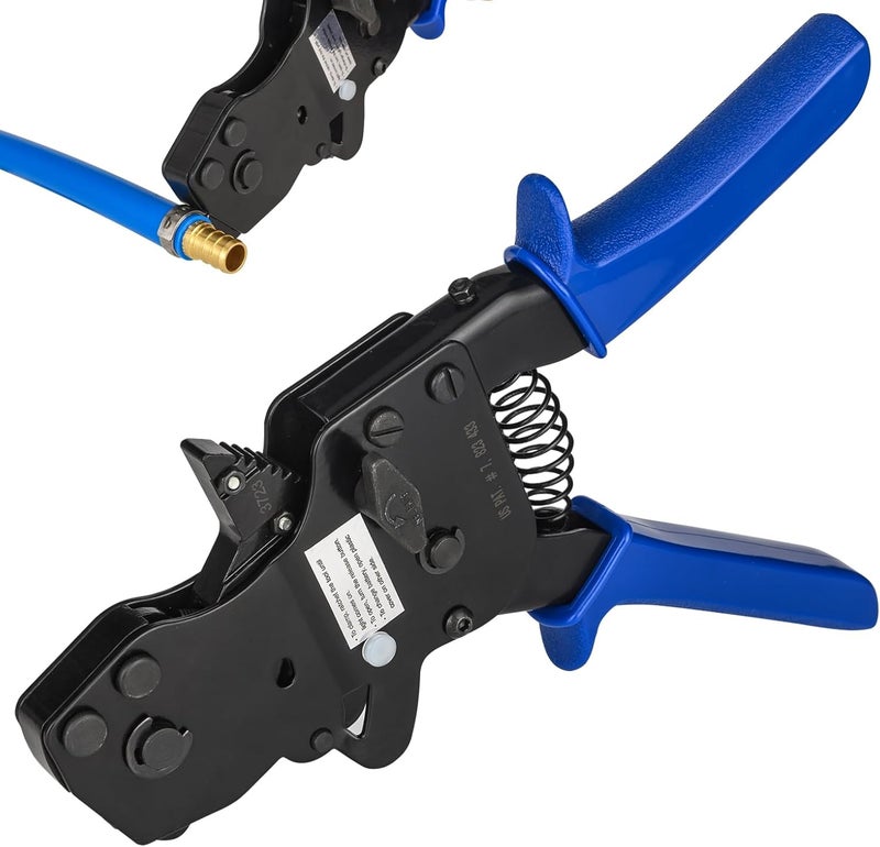 GUOFIS PEX Ratchet Cinch Clamp Tool for Stainless Steel Clamp Rings, One-Hand Ratchet Design Crimper Tool from 3/8", 1/2", 3/4", 5/8" and 1", ASTM2098 - Image 1
